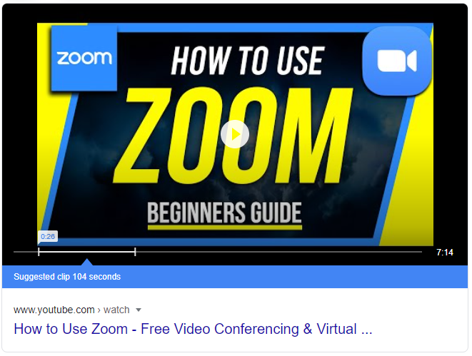 YouTube video explaining how to use Zoom