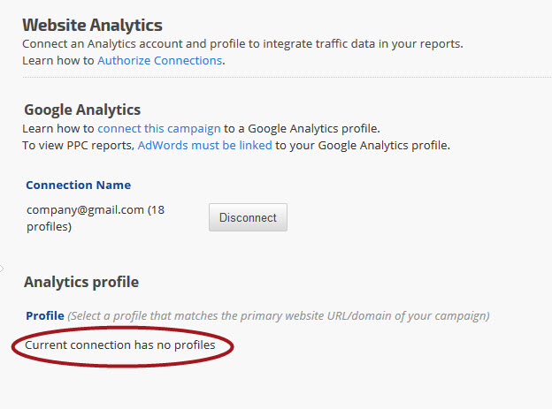 Google Analytics No Profiles