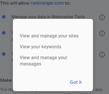 more information about Search Console permissions