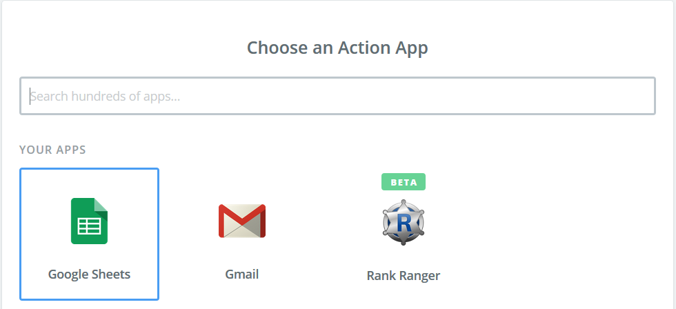 Choose an Action App for data output