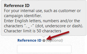 enter a reference ID