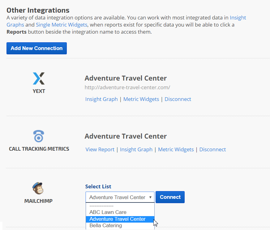 campaign settings MailChimp integration