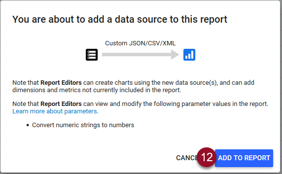 add data source to report