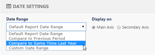 Select Date Settings for Comparative Time Periods
