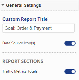 Report Title and traffic metric totals