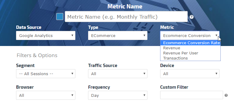 Select Analytics metric