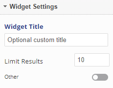 select widget settings