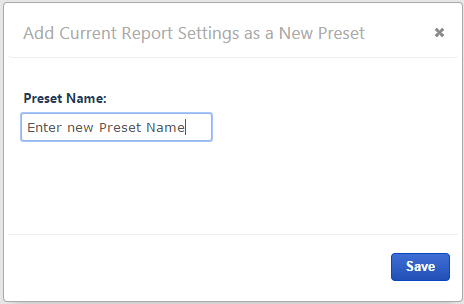 Enter a Preset Name